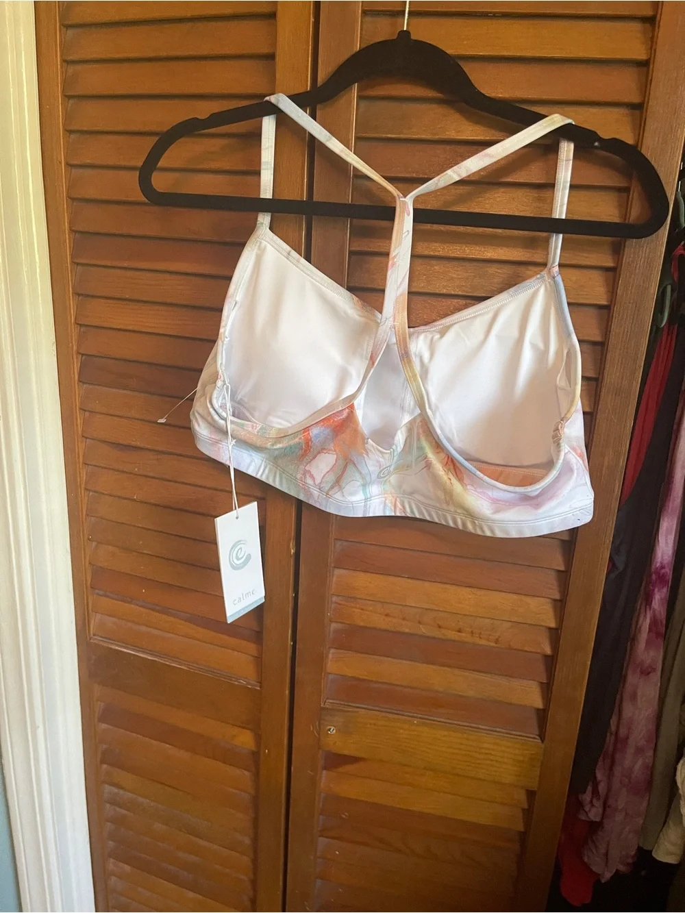 Calme Pastel Marble T-Back Bralette - Multicolor Pastels - Picture 3 of 3